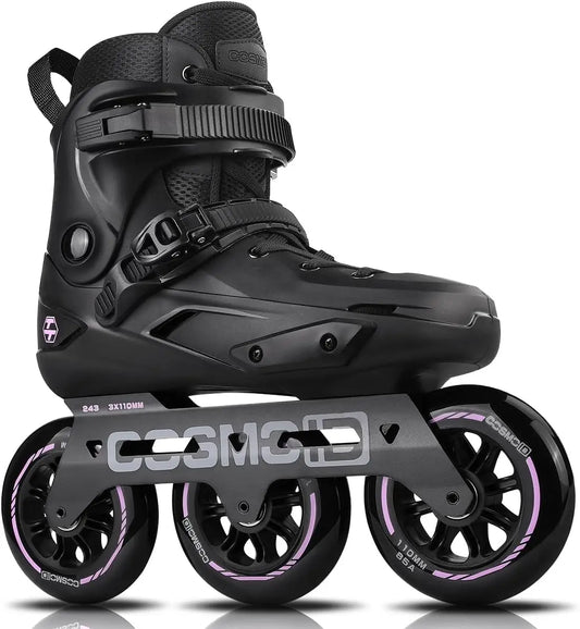 High-Performance Inline Skates for Adults, 3-Wheel 110mm Metal Frame, Indoor/Outdoor Fitness, Sizes 5-14.5