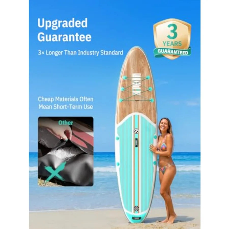 Inflatable Stand Up Paddle Board with SUP Accessories Anti-Slip EVA Deck 10'6'' Inflatable Paddle Boards for Adults Youth of Al