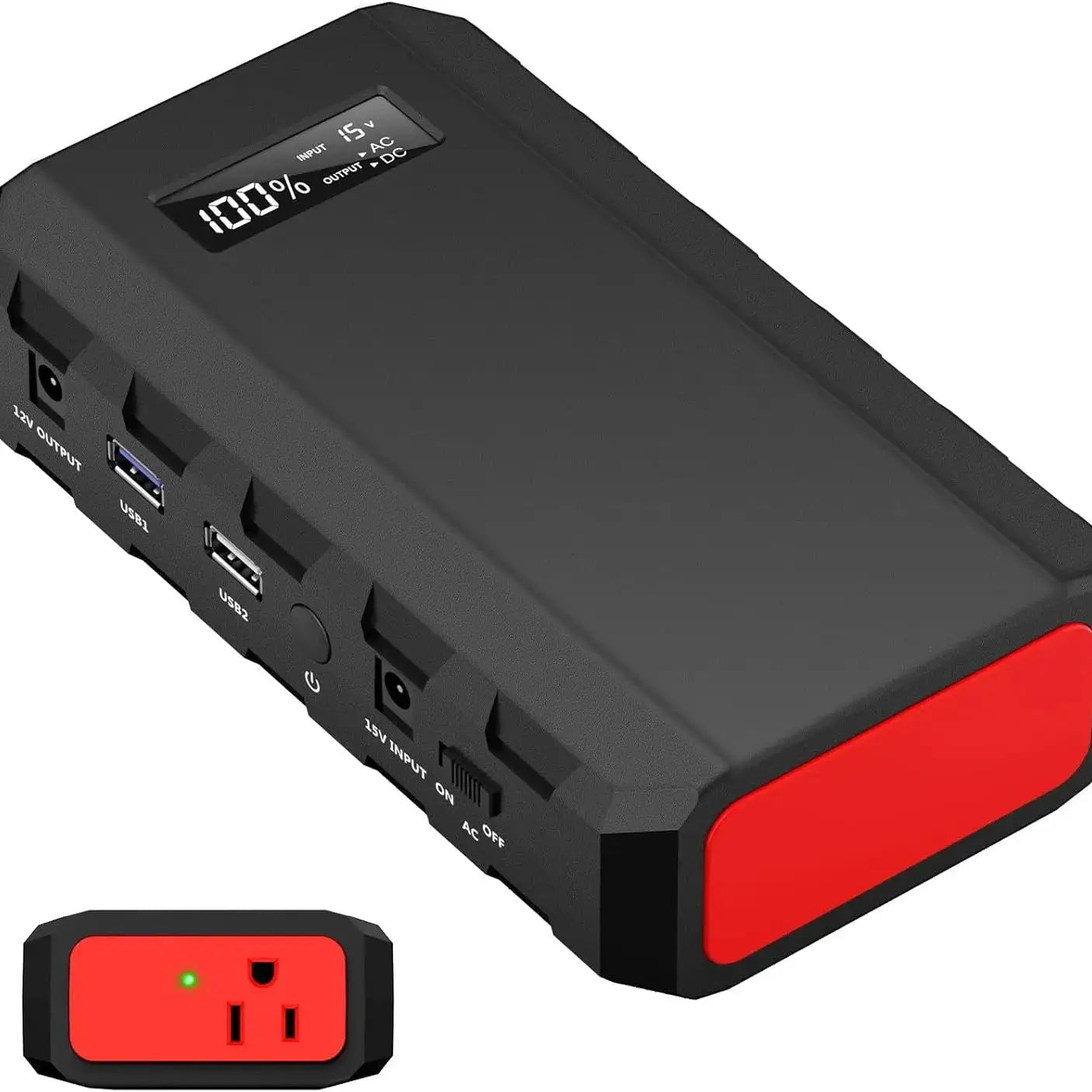 Powkey 88Wh Portable Power Station 24000mAh110V/65W Power Bank Battery Charger AC, DC, USB QC3.0 for Home Camping Emergency Back