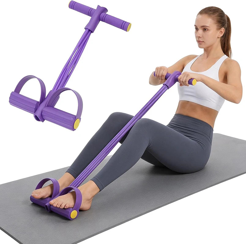 Heavy-Duty Foot Pedal Resistance Band, Sturdy PVC & TPE Fitness Puller with Anti-Slip Footrest, Ideal for Leg Workouts, Sit-Ups