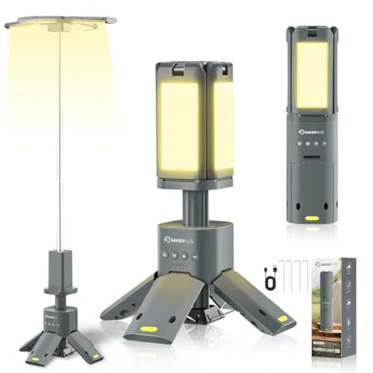 Portable Camping Light 14000mAh Telescopic Camping Lantern with Rechargeable Power Supply Dimmable Magnetic Tent Lamps 6000 Lum