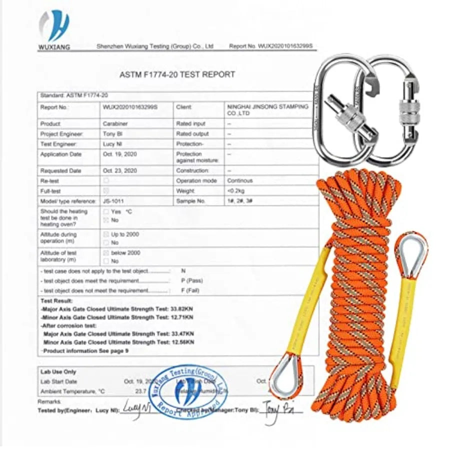 Climbing Rope 10M 20M() 30M() 50M() 8MM Static Rock Climbing Rope with 2 Steel Hooks Rappelling Rope for Outdoor Hiking Safety