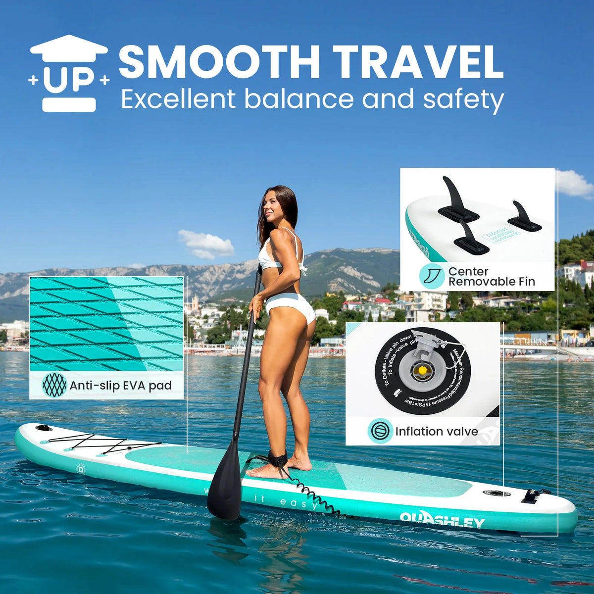 320*86*15cm Inflatable SUP Stand-Up Paddle Boards for All Skill Levels Ultra-Light Paddleboard with Durable SUP Accessories
