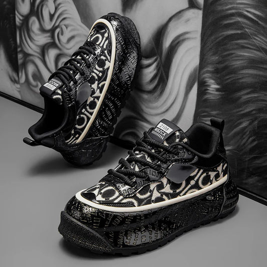 Men's thick-soled anti-slip sports shoes - Casual and fashionable sports shoes, suitable for couples' outdoor activities, joggin