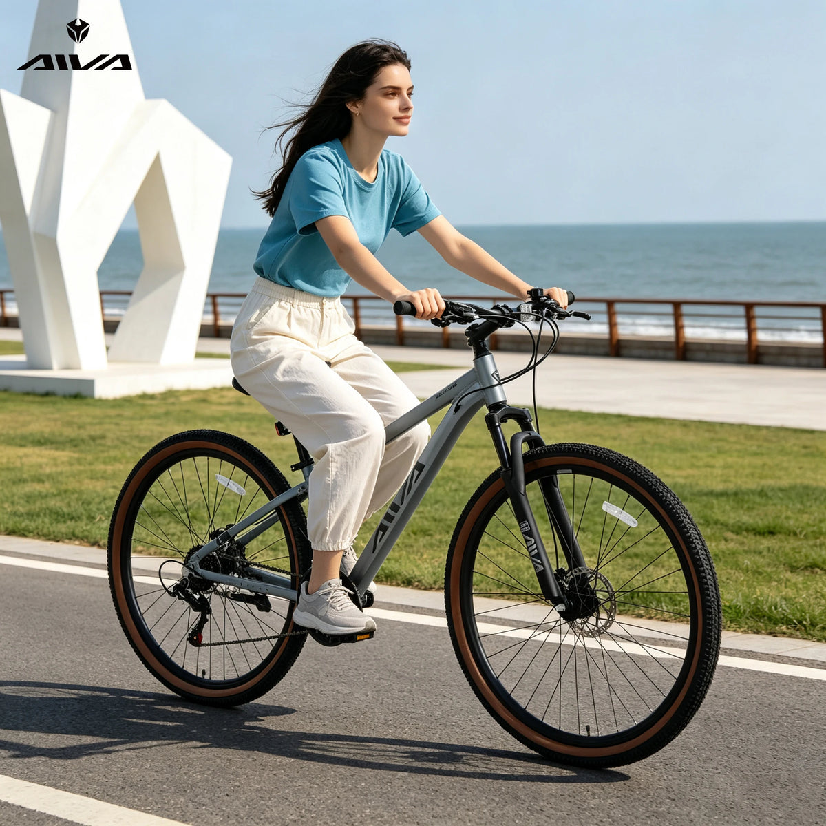 AIVA MT29FS2 29 Inch Hardtail MTB, 21 Speed Mountain Bike, Adult Bicycle, Lightweight Aluminum Frame, Suspension Fork, Front & Rear Disc Brakes