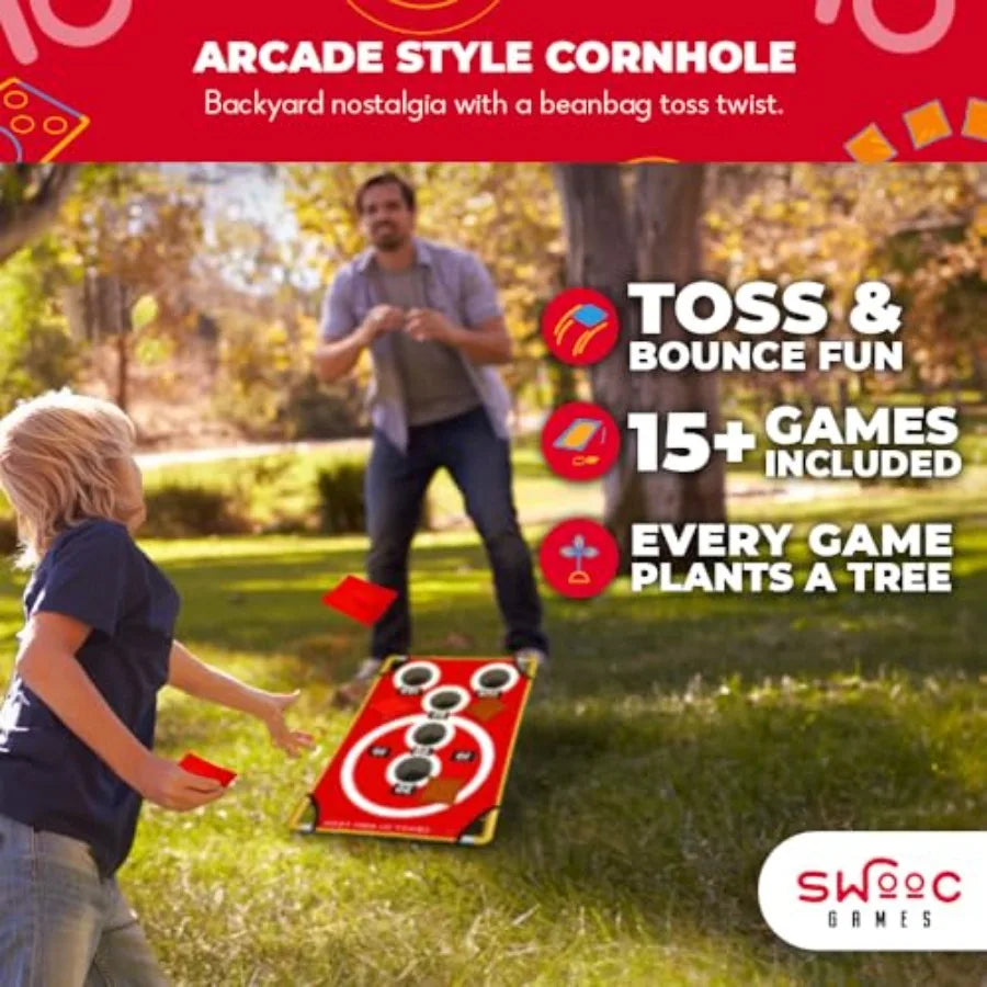 Games - Coney Island Toss™ - Arcade Style Cornhole Board Set w/Carrying Case and 15+ Games - Corn Hole Games for Adults - Bean