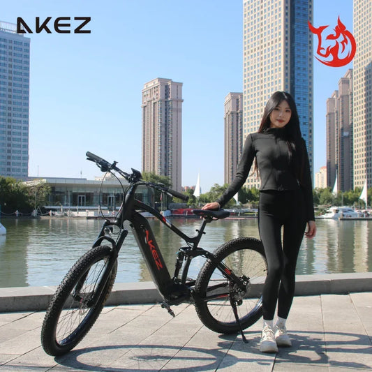US Stock AKEZ 27.5" Electric Bike, 48V 500W Bafang Motor, 13Ah Lithium Battery, Powerful E-Bike for Adults