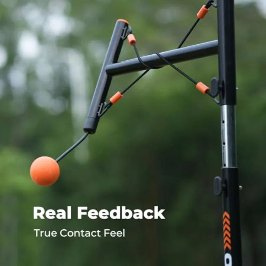 Youth Baseball Swing Trainer Adjustable Hght Batting Trainer with Auto Reset High-Density Feedback Ball Easy Setup Baseball Tra
