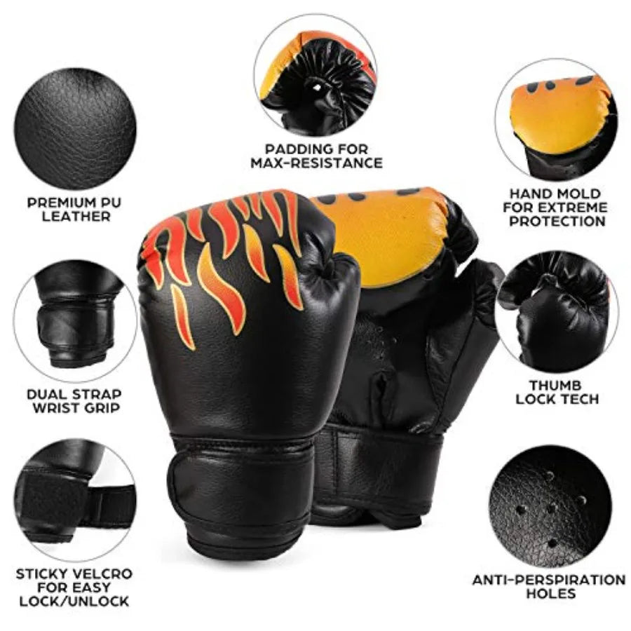 3-in-1 Youth Boxing Set - Punching Mitts, Kick Pads, Gloves for Boxing, Kickboxing, Karate, Muay Thai, MMA Training