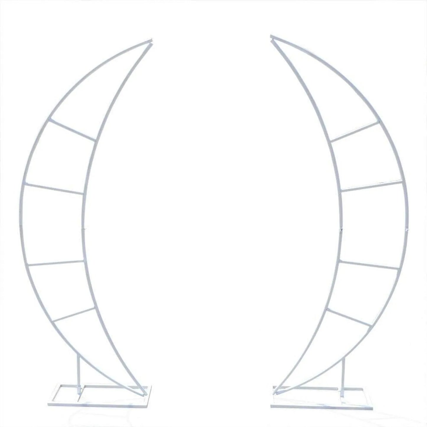 2 Pcs 2M White Crescent Arch Wedding Backdrop Stand Entryway Events Party Decor, Arch Background Stand for Wedding Anniversary Party Events Birthday Decoration, Graduation Decorations