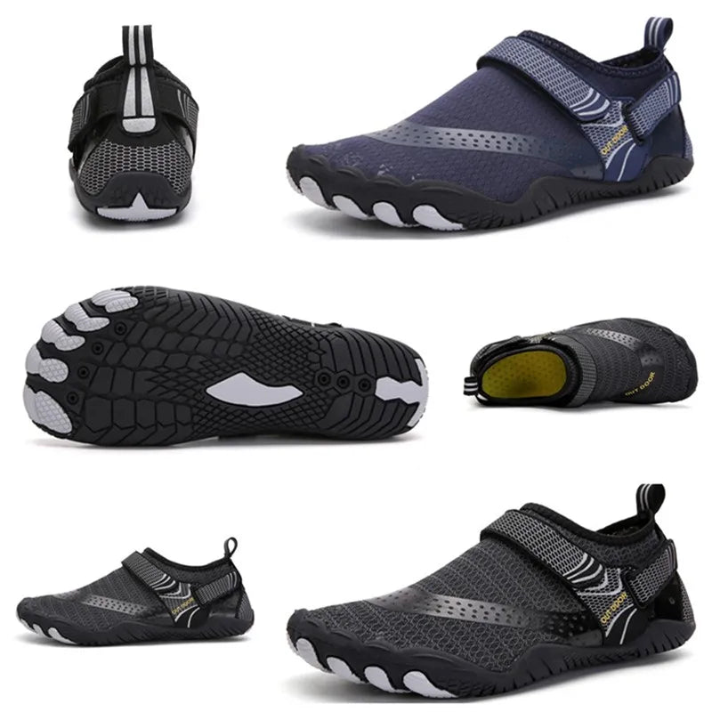 Men Water Shoes Quick Dry Non-Slip Five Finger Shoes Outdoor Wading Swimming Barefoot Lightweight Summer Aqua Sneakers Fishing