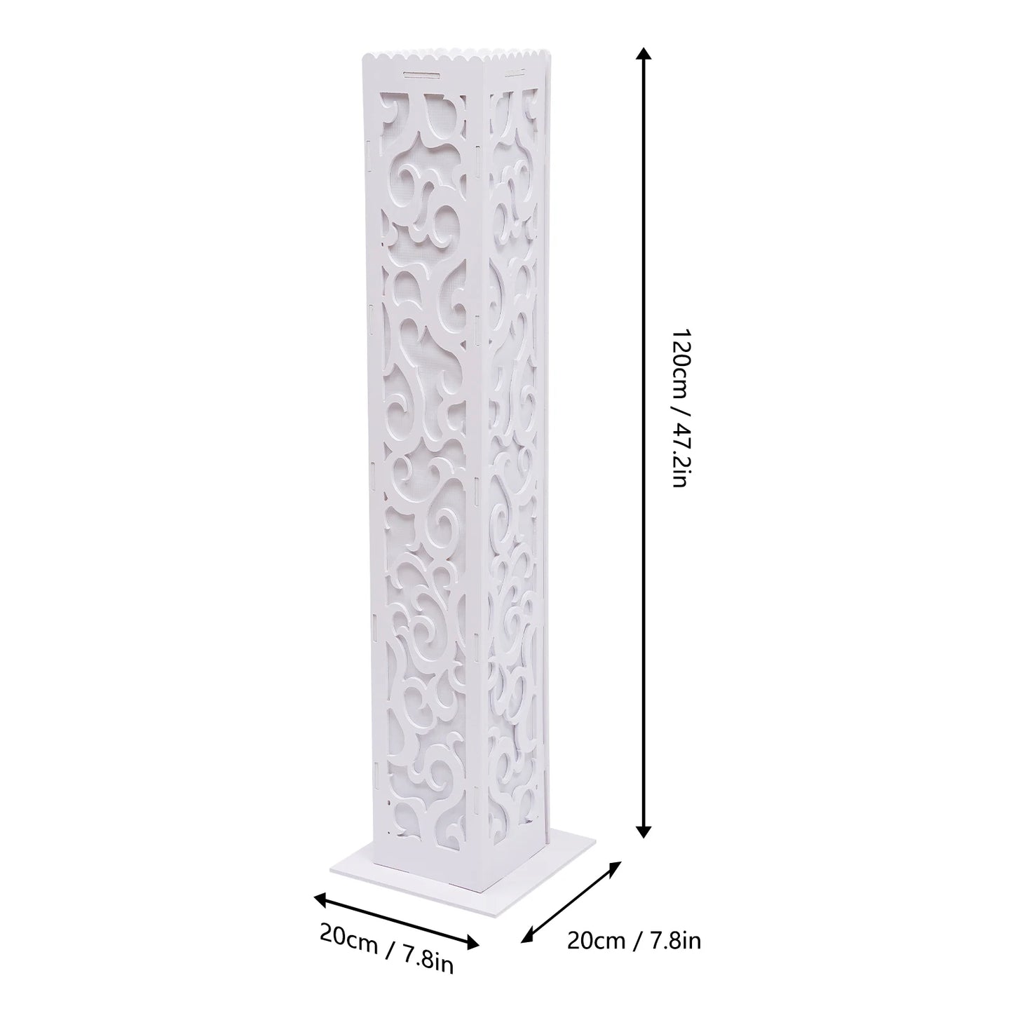 8Pcs Wedding Flower Columns 47 Inch Tall PVC Hollow Out Stand with LED Lights Cloud Pattern for Party Birthday Outdoor Decor