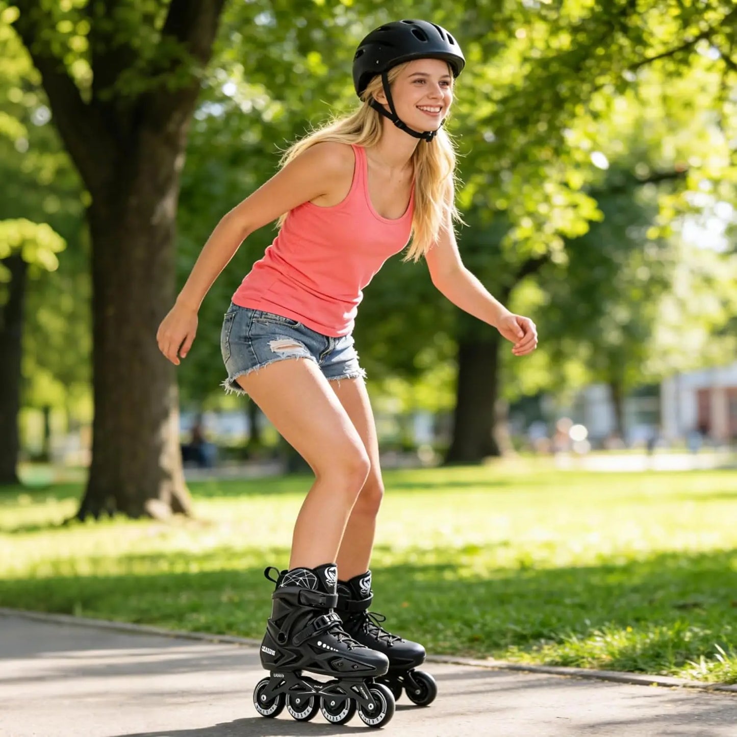 Inline Skates for Adults, Comfortable Breathable Racing Skates with Washable Lining, Beginner Unisex for Outdoor/Indoor Use