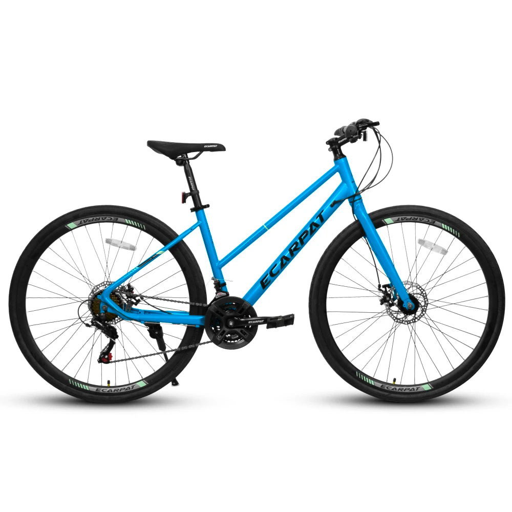 700Cx35 Road Bike for Adults and Students, 21-Speed Gear System, Premium Aluminum Alloy Wheels, Front & Rear Disc Brakes, Wear-Resistant Wide Tires, Ideal for Urban Commuting & Daily Transportation