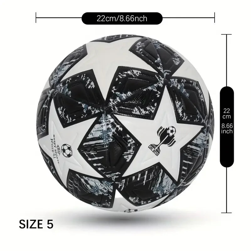 1pc Size 5 Soccer Ball Wear Rsistant Durable Soft PU Leather Seamless Football