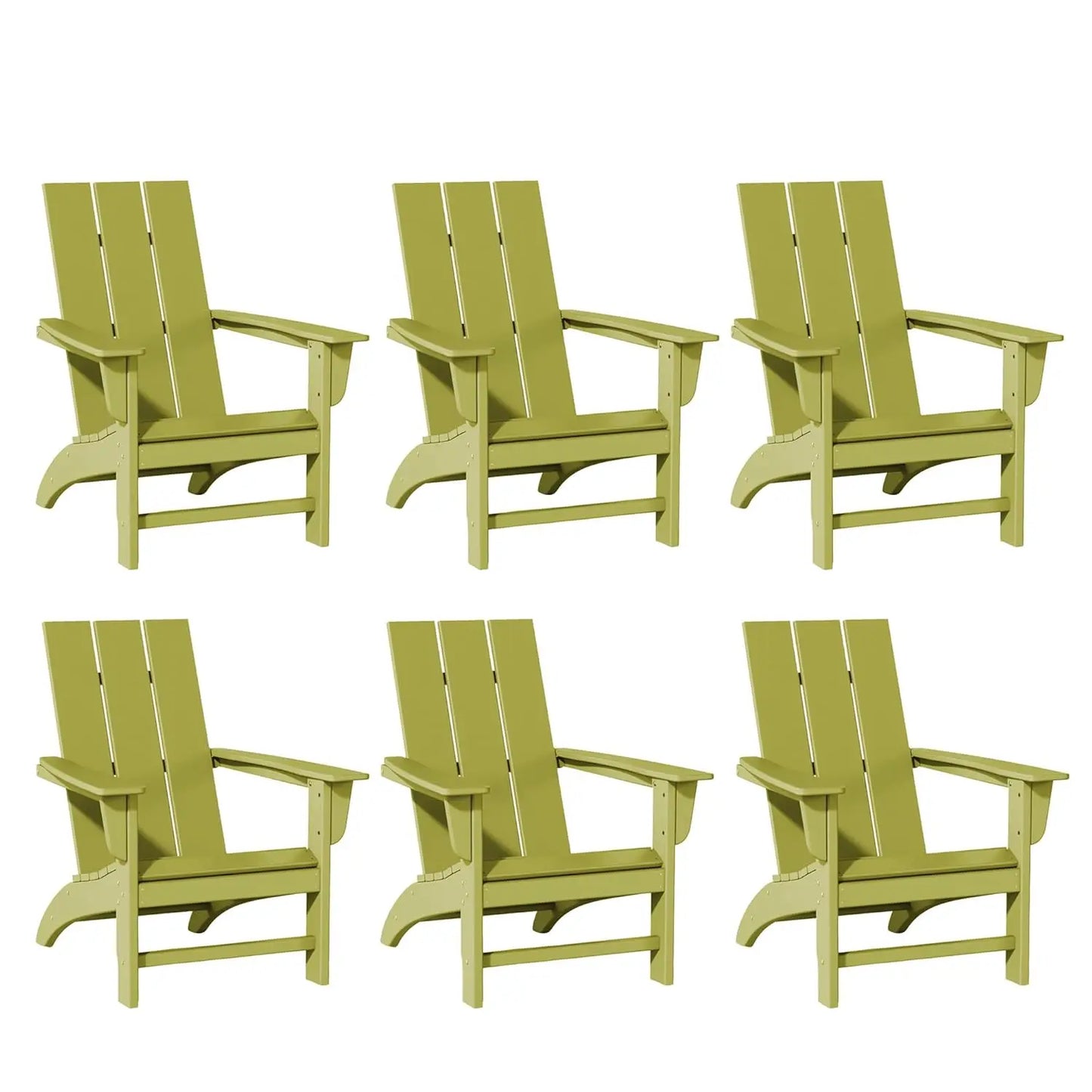 Poly Lumber Adirondack Chairs Set of 6, All-Weather Resistant Outdoor Patio Chairs, Look Like Wood, Pre-Assembled, Customized