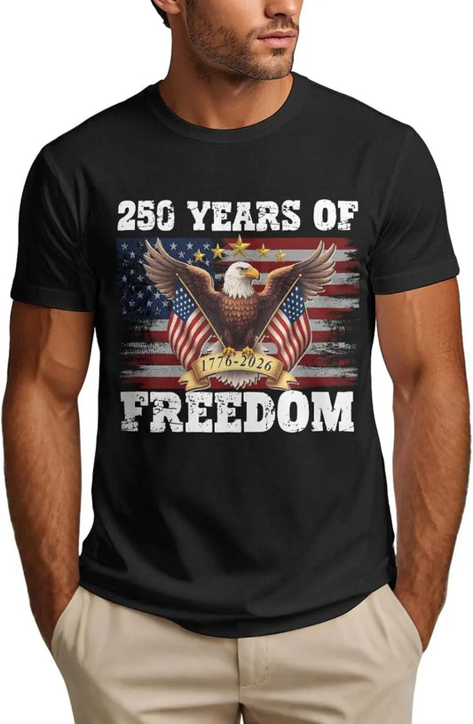 250th Anniversary Shirt 1776 2026 250 Years Off Reedom Patriotic Mens T-Shirt