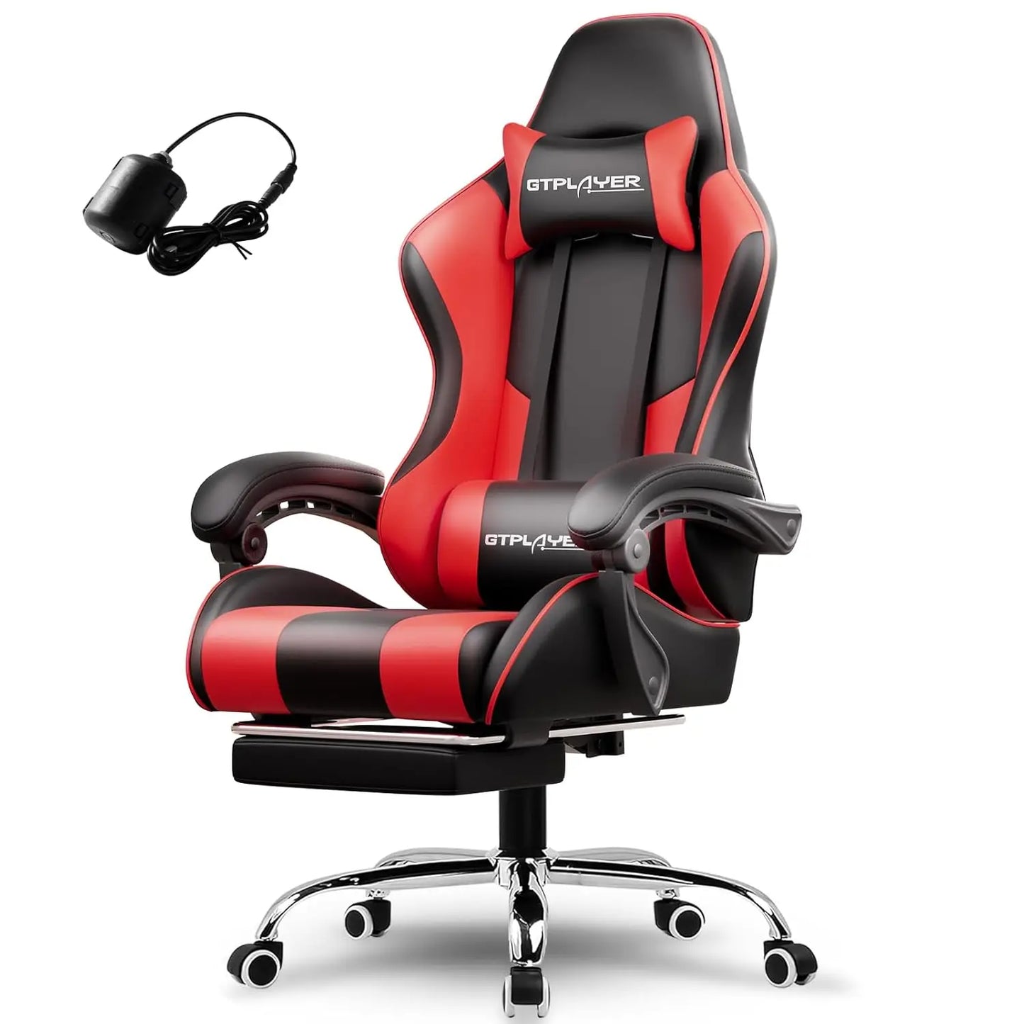 Gaming Chair, Computer Chair with Footrest and Lumbar Support, Height Adjustable Game Chair with 360°-Swivel Seat, Customized