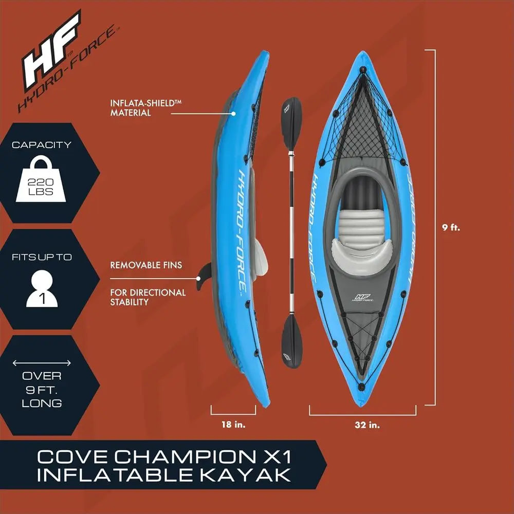 Inflatable Kayak Set | Complete with Seat, Paddle, Pump, and Carry Bag | Ideal for All Ages and Families