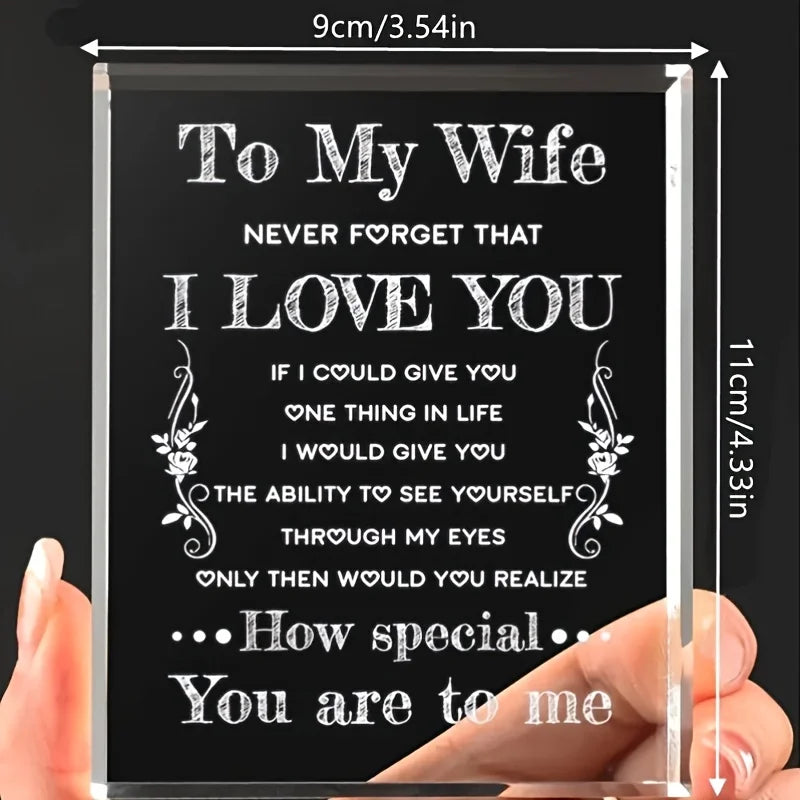 1pc, 2D Gifts For Wife I Love You Gifts For Her From Husband Best Anniversary Birthday Wife Gift Ideas Romantic To My Wife