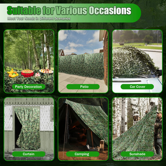 8x8m Camouflage Netting,Outdoor Camping Sunshade, Mesh Camo Net for Camping,Hunting,Military Activities,CS Games
