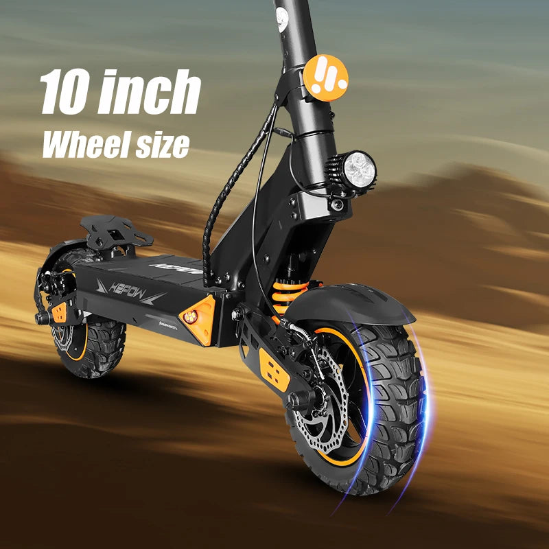 KEPOW D3 31mph Electric Scooter 52v/20.8ah 800w Motor 10 Inch Off-Road Tires Escooter For Adults Foldable Electric Kick With App