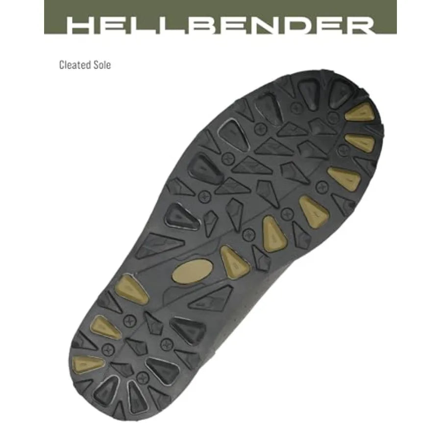 Men's Hellbender Waterproof Fishing Wading Boot for Fishing in Felt or Cleated Felt 10