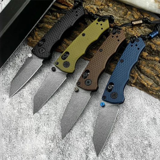 New Hiking and Camping Folding Knife with D2 Blade Portable Outdoor Fishing Knife Everyday Fruit Knife Featuring  Nylon Handle