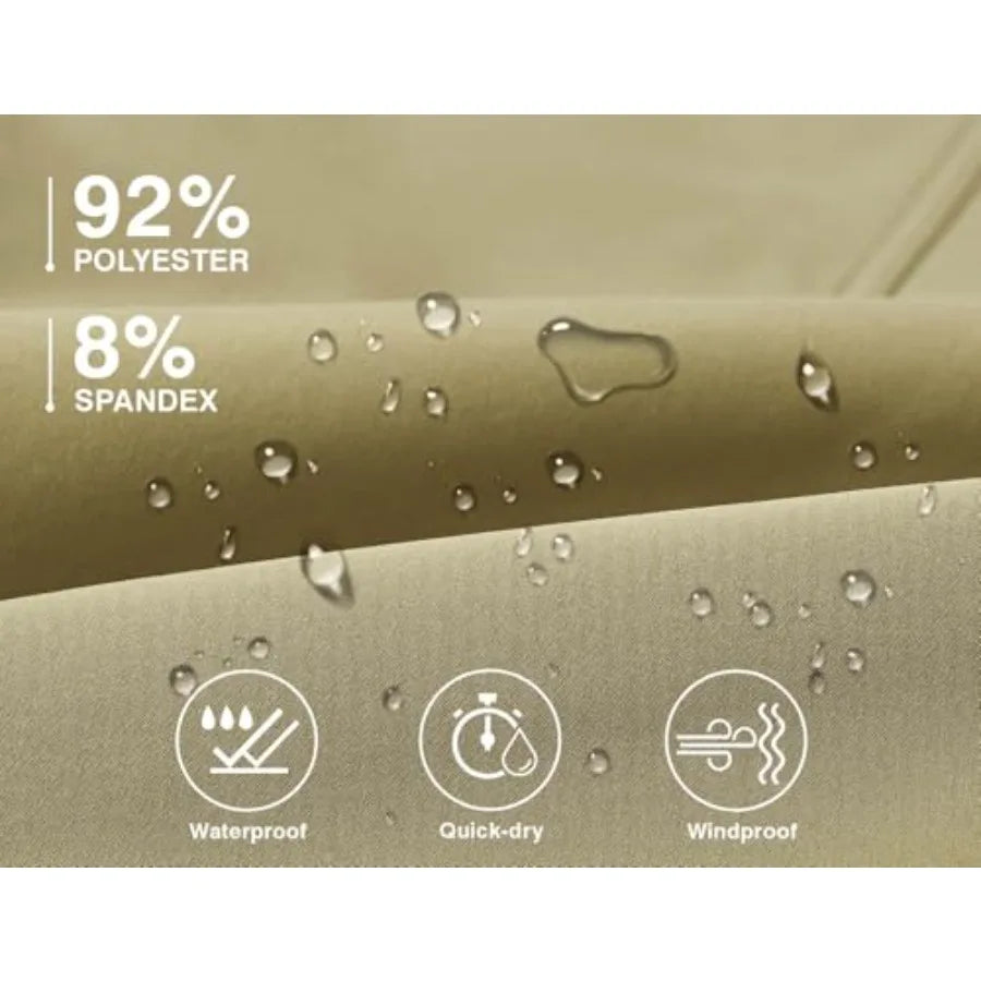 TBMPOY Men's Snow Pants Fleece Lined Hiking Winter Waterproof Softshell Ski Outdoor Insulated Climbing Pants Zipper Pockets