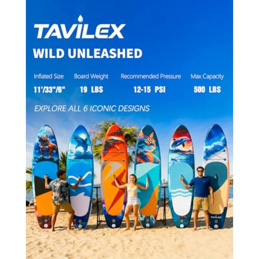 Inflatable Stand Up Paddle Board with Seat for lakes and calm water PVC material blue-gray color ultra-wide 11' x 33 x 6 stable