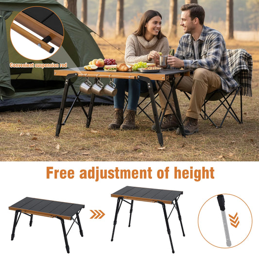 Folding IGT Camping Table with Storage Bag Aluminum IGT Camp Table for Outdoor Barbecue Cooking Travel Picnic