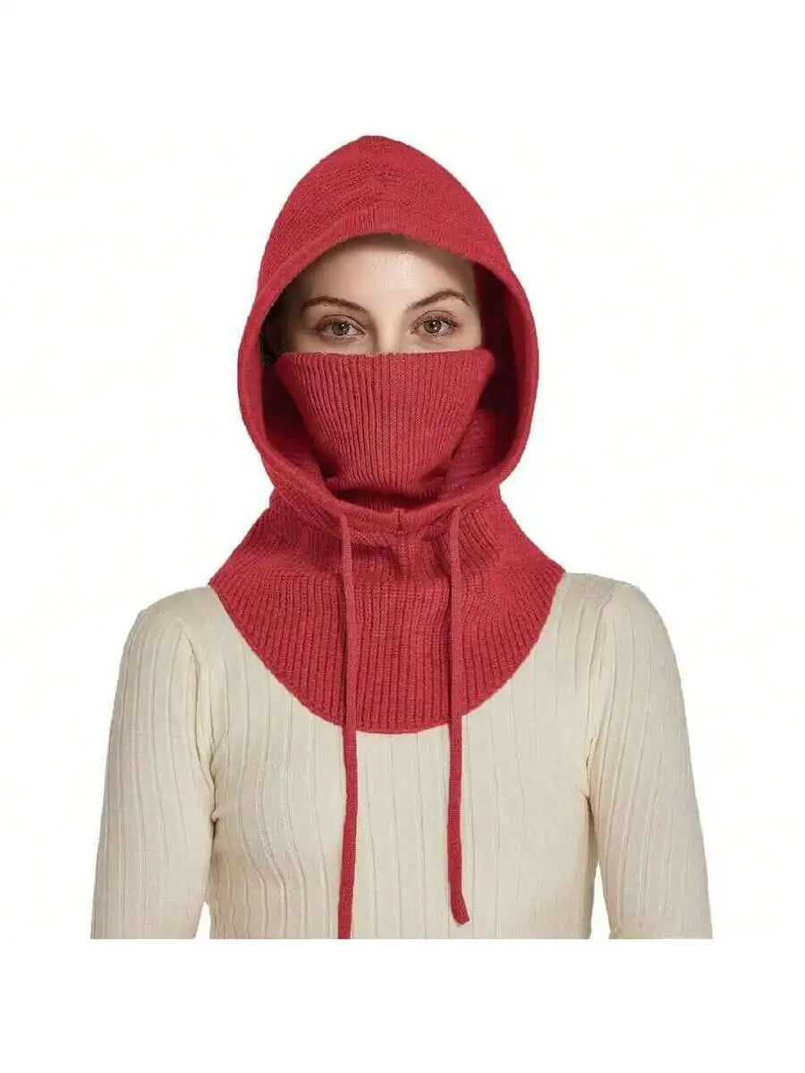 Knit Balaclava Winter Hat Face Mask Neck Warmer For Adults Warm Ski Hood