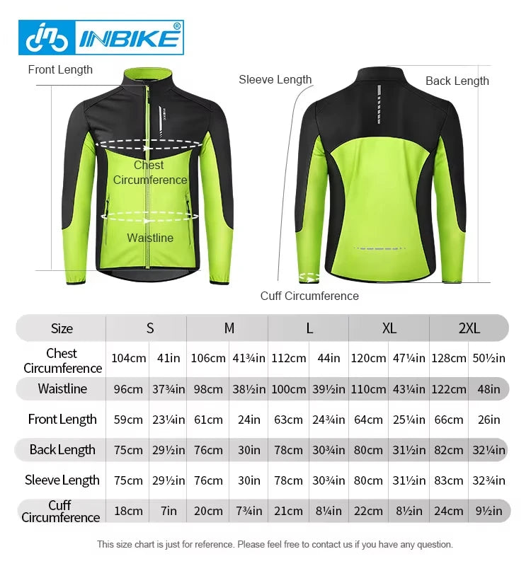 INBIKE Winter Men's Windbreaker Jacket Warm Polar Fleece Cycling Jackets With Pockets Waterproof Bicycle Jacket Clothing For Men