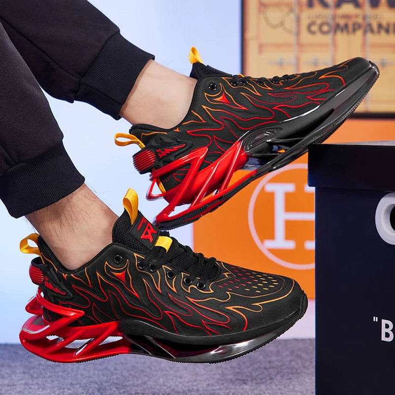 Men's Casual Sport Shoes Blade Shock Absorption Fashionable Heightening Training Sneakers
