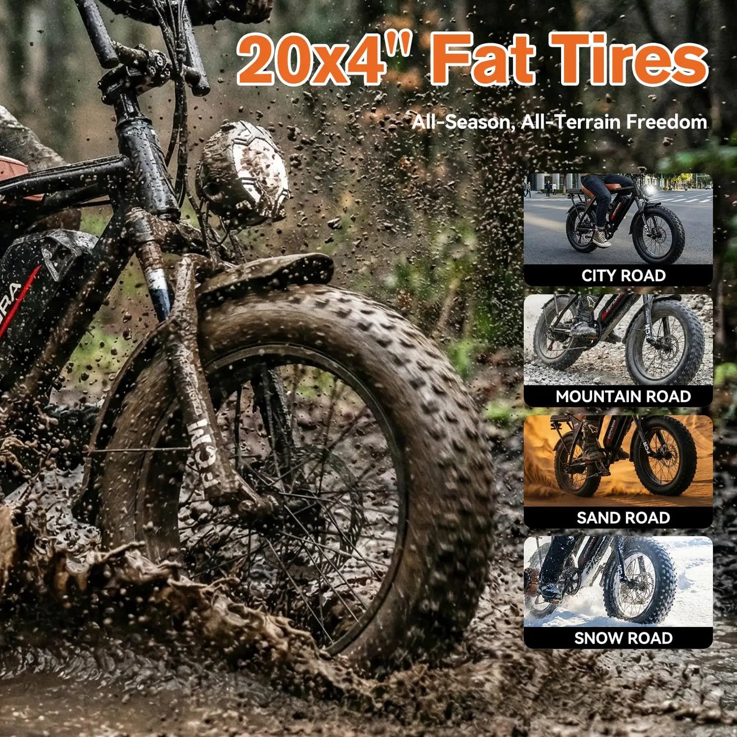 Electric Bike for Adults, 2500W Peak Moto Ebike, 25MPH Electric Dirt Bike, 48V Battery, 80/100/120 Miles Range,, Customized