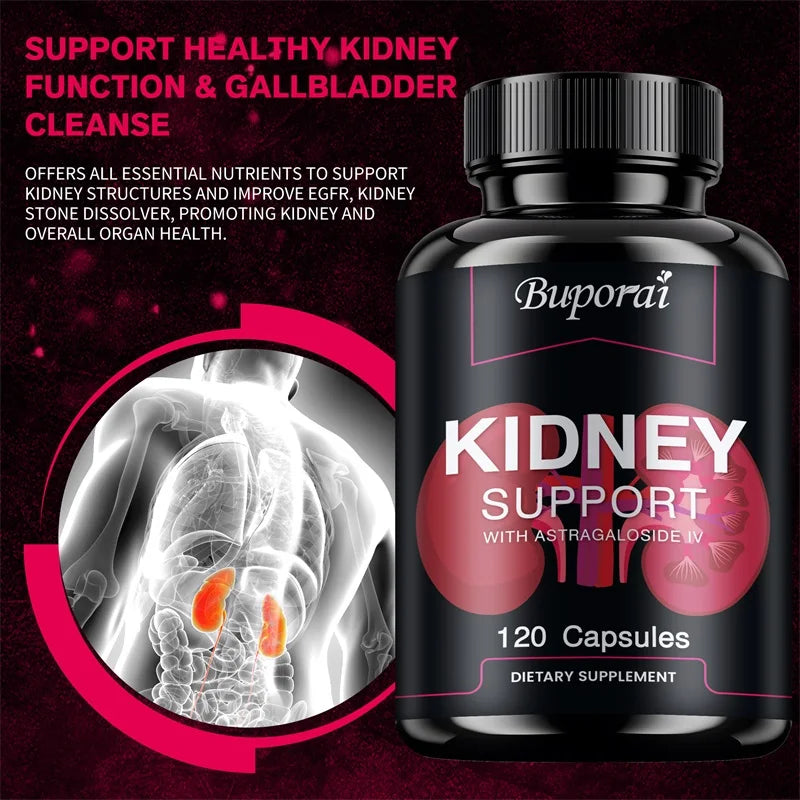 Kidney Support - Helps Promote Kidney Cleansing and Detoxification, Improve Urinary Tract Health - 120 Capsules