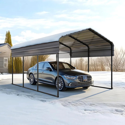 Carport Car Port Metal Canopy 10x15 ft Heavy Duty for Snow, Portable Garage Kit Shed Tent Shelter Metal Frame All, Customized