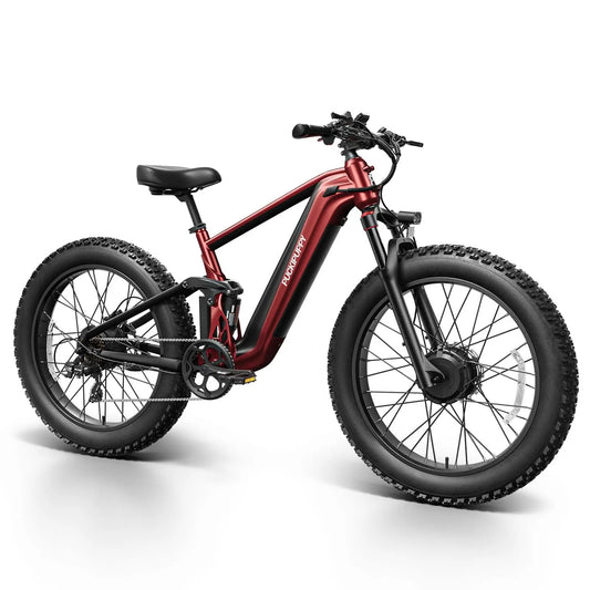 PUCKIPUPPY Dual Motor Electric Bike for Adults 1600W 48V 20AH Battery with Torque Sensor 8 Speed 26" Fat Tire Full Suspension