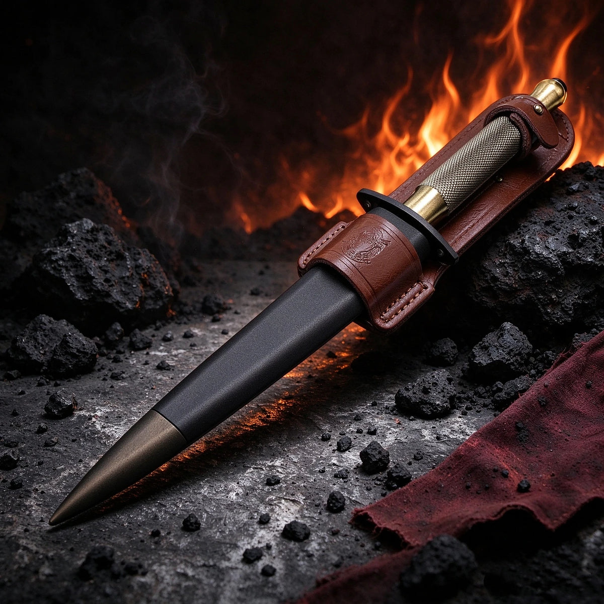 Herring Commemorative Collectible Small Straight Knife with Brass Handle N690 Steel Outdoor Camping Fixed Blade Knife
