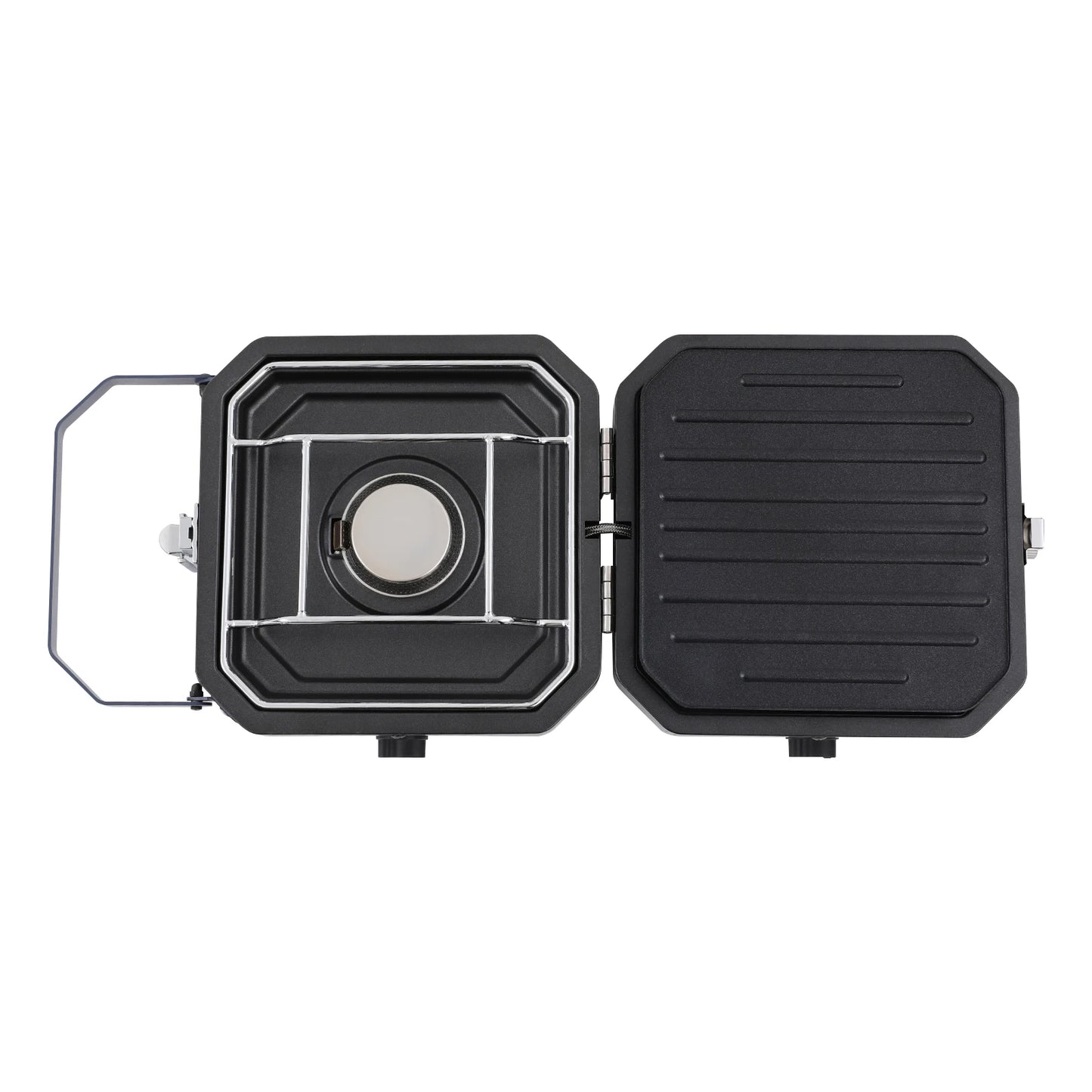 Camping Stove with Grill Pan, Non-stick Foldable Camp Stove Dark Blue, 2-Burners Portable Stove 2.3+2.3KW for Camping, BBQ