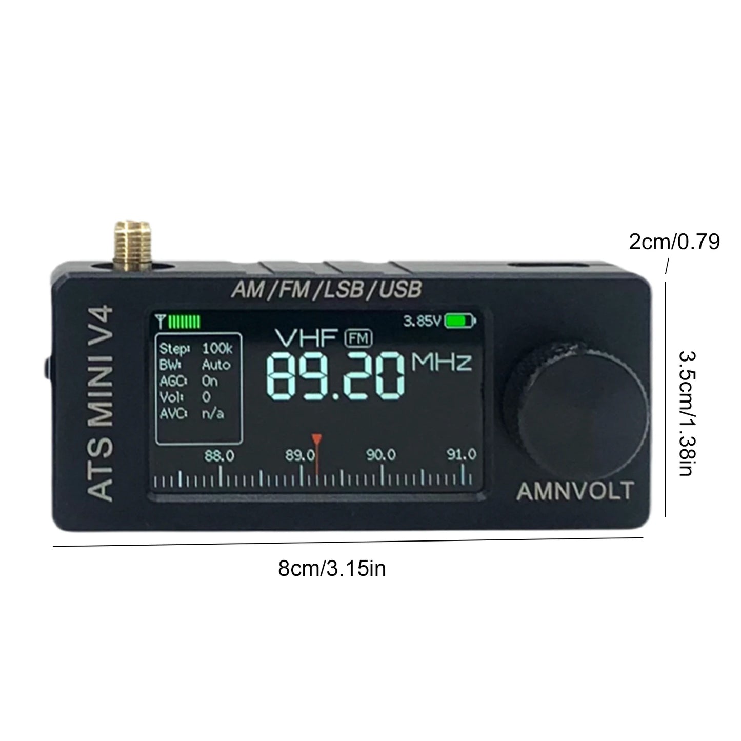 AMNVOLT V4 ATS MINI Radio with Headphone Amplifier Full-Band DSP Radio Portable AM FM Radio Receiver for Walking Hiking Camping