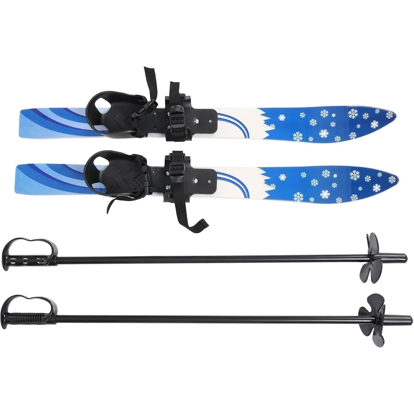Sports Skiing Set with Ski Poles, Kids Beginner Snow Skis Poles for 2-8 Years Old, Ski Boards with Ski Poles, Outdoor Ski Equipment Tools for Children Skiing, Grass Skiing, Max Load-bearing 110 lbs