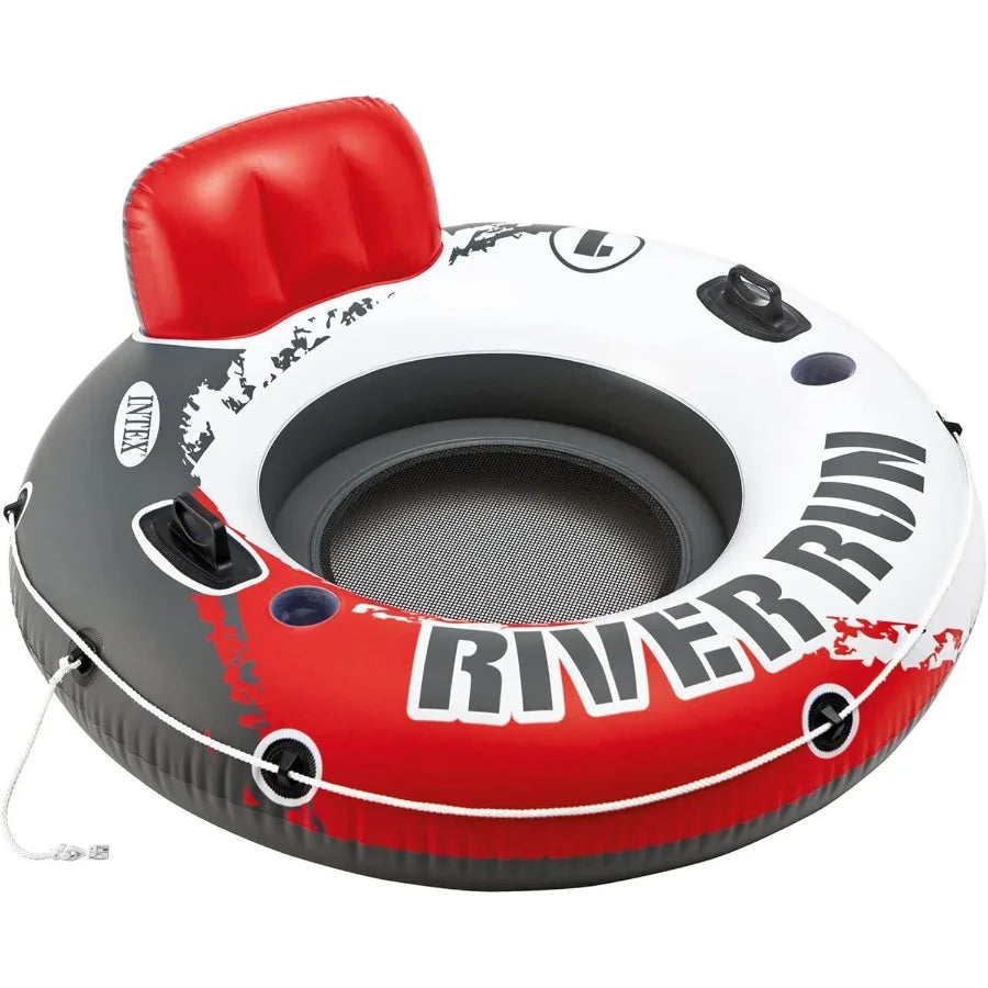 River Run 1 53 Inflatable Floating Tube for Lake Pool Ocean Raft Durable PVC Material Blue Color Lightweight and Easy to Inflat