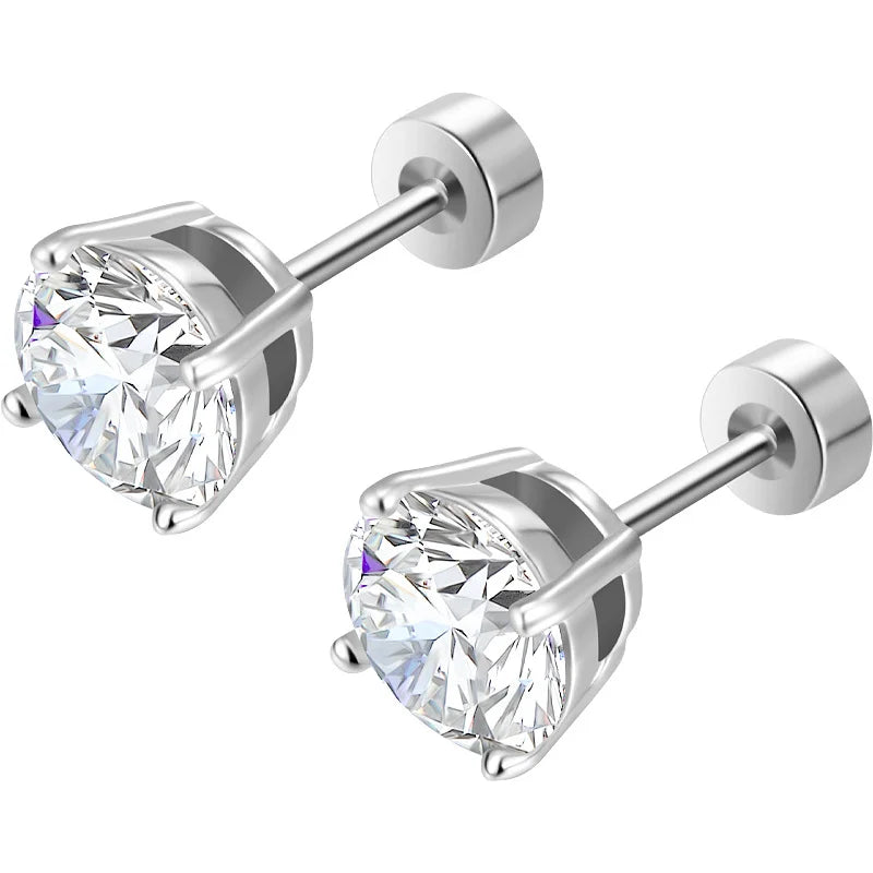 S925 Sterling Silvery D VVS1 Moissanite Four Claw Earrings For Women Man Sparkling Wedding Jewelry Trendy Stud Earrings