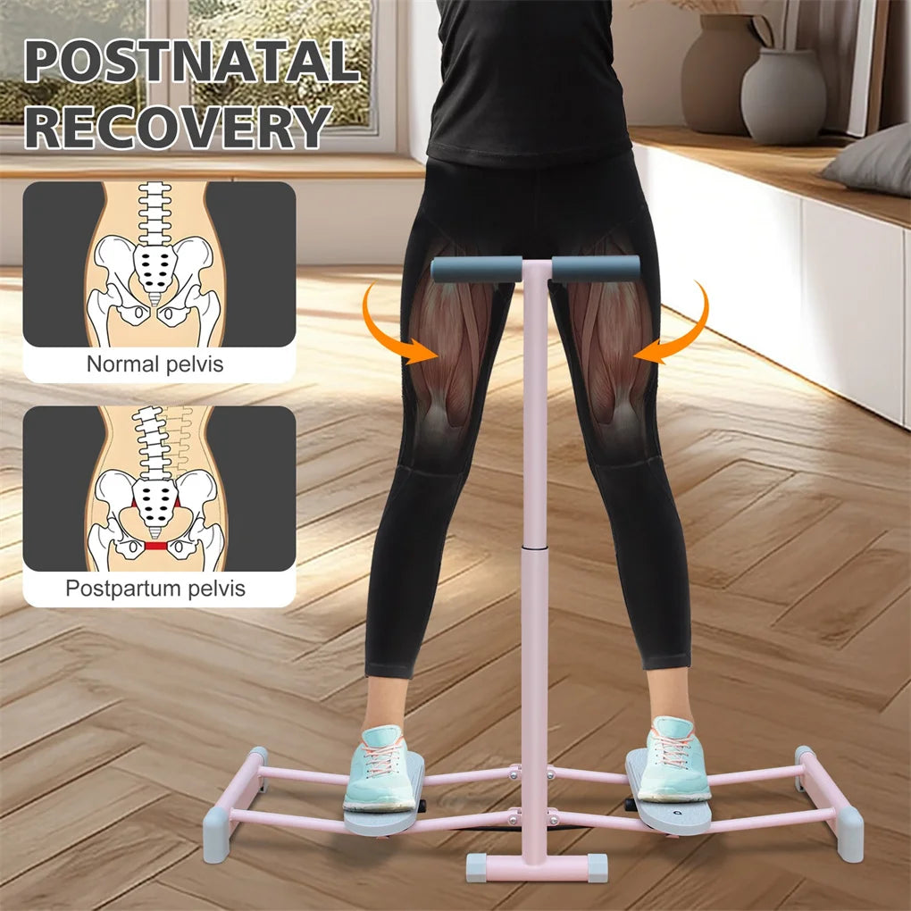 Ski Machine Foldable, Simulated Ski Trainer with 4-Level Adjustable Non-Slip Pedal Armrest, Pelvic Floor Muscle Trainer for Home