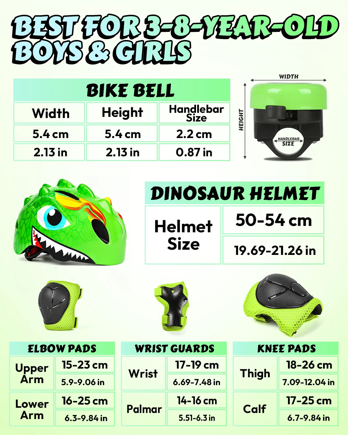 VICTGOAL Kids Bike Helmets Bicycle Bell Children Knee Elbow Pads Wirst Guards Cycling Protective Gear for Balance Bike Skating Scooter