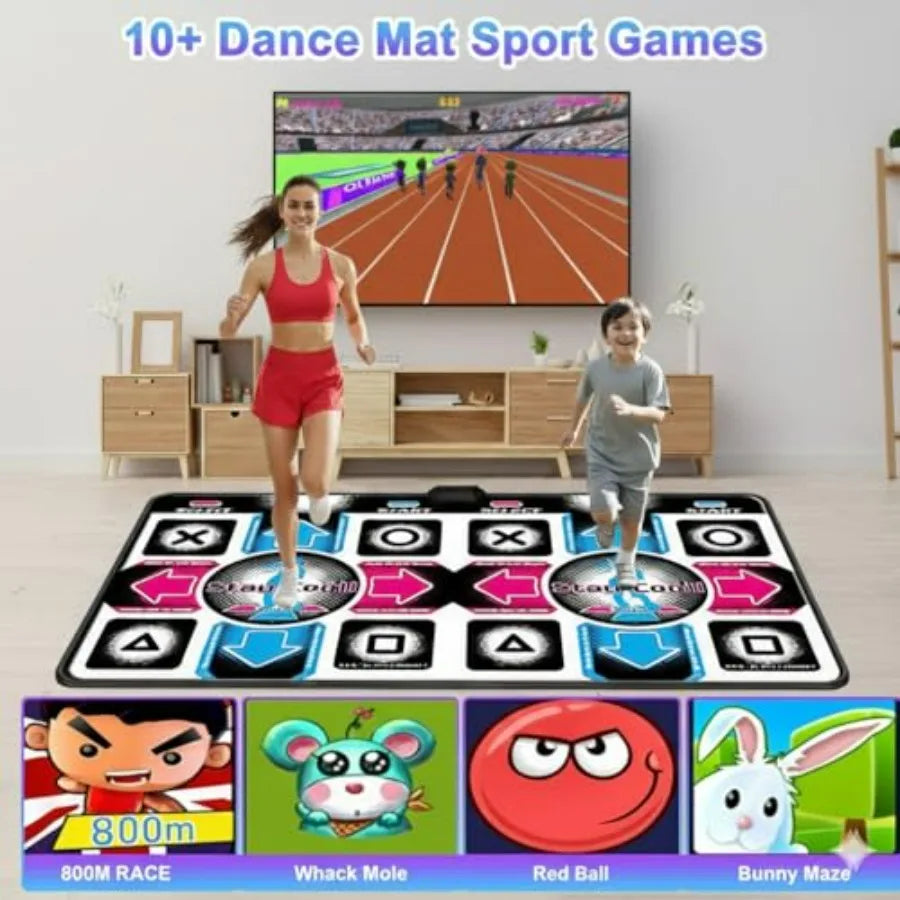 Dance Mat for with Interactive Dance Pad Games HD Plug Play TV Dance Game Console Family Fun Fitness Mat in Bright Colors Easy