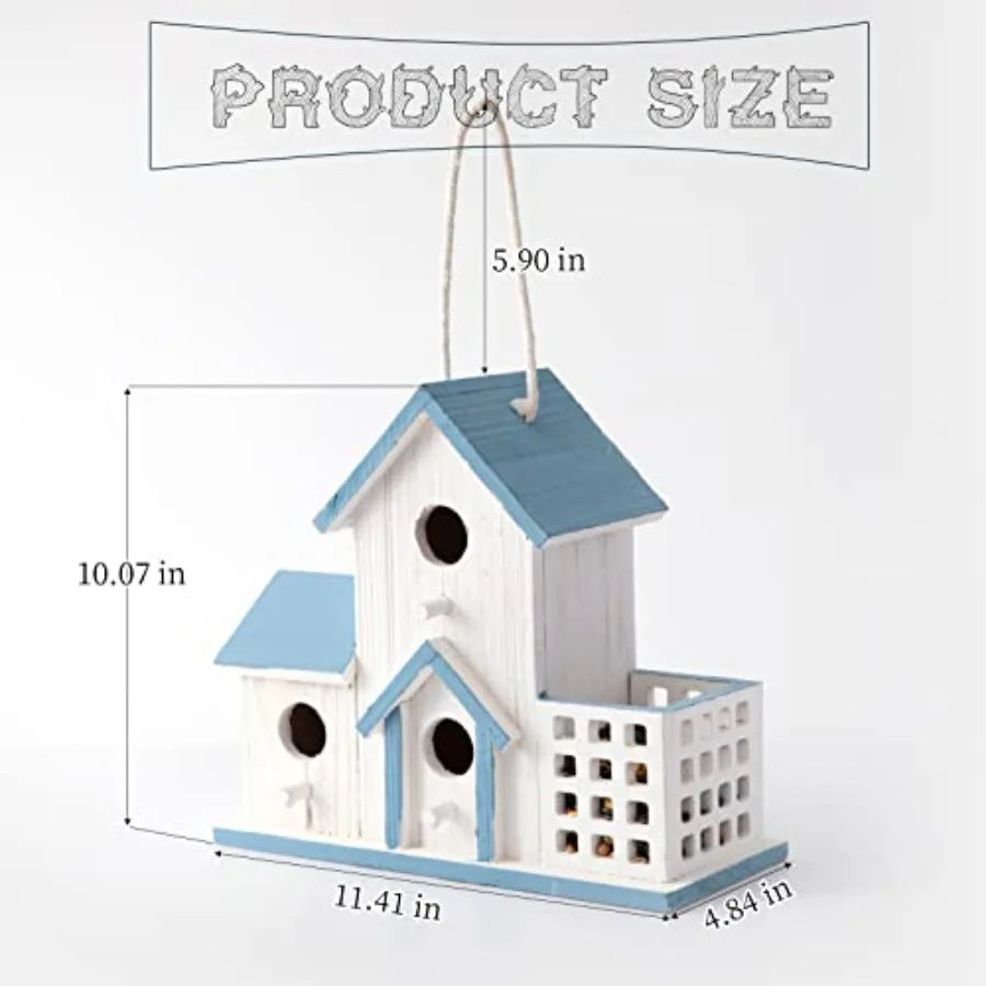 Birdhouse Premium Bluebird Houses for Outside Attract Beautiful Birds to Your Garden and Yard Durable Outdoor Birdhouses 3 Hole