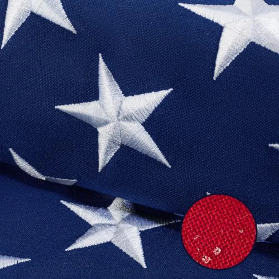 American Flag, Weatherproof Heavy Duty Polyester Canvas Flags Ultra Durable Tear-Resistant, Deluxe Embroidered Stars and Sewn S