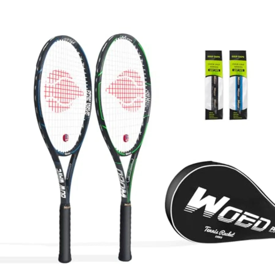 Adult 2 Player Tennis Racket Perfect for Beginner and Professional Players 27" Speed Tennis Racquet Include Overgrips Tennis Ba